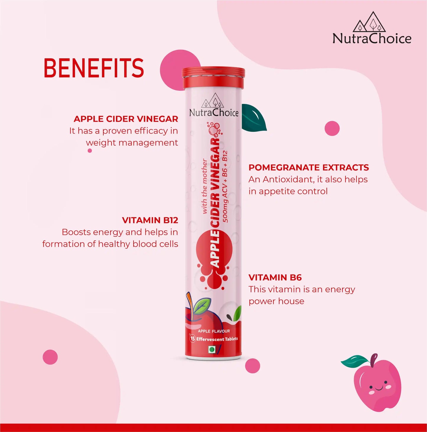 Apple Cider Vinegar Effervescent tablets with Mother for weight loss