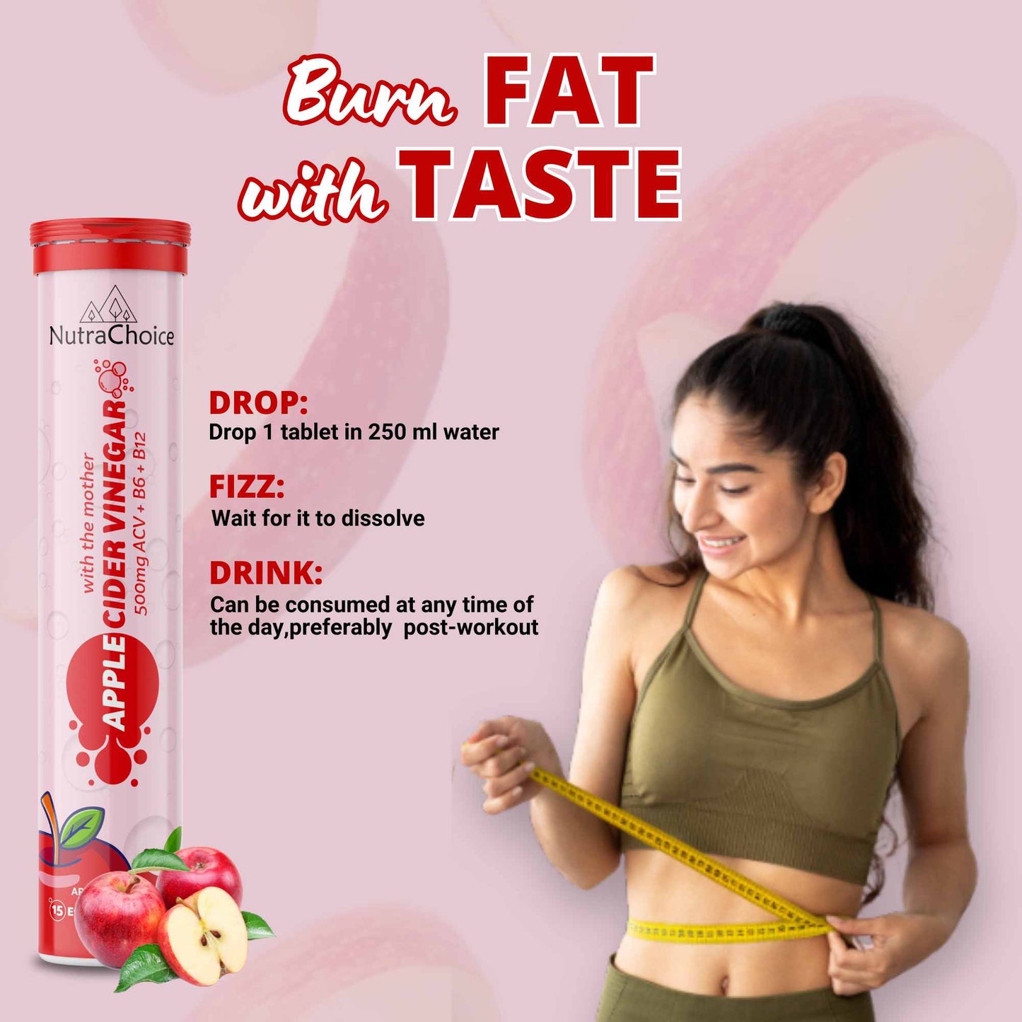 Apple Cider Vinegar Effervescent tablets with Mother for weight loss