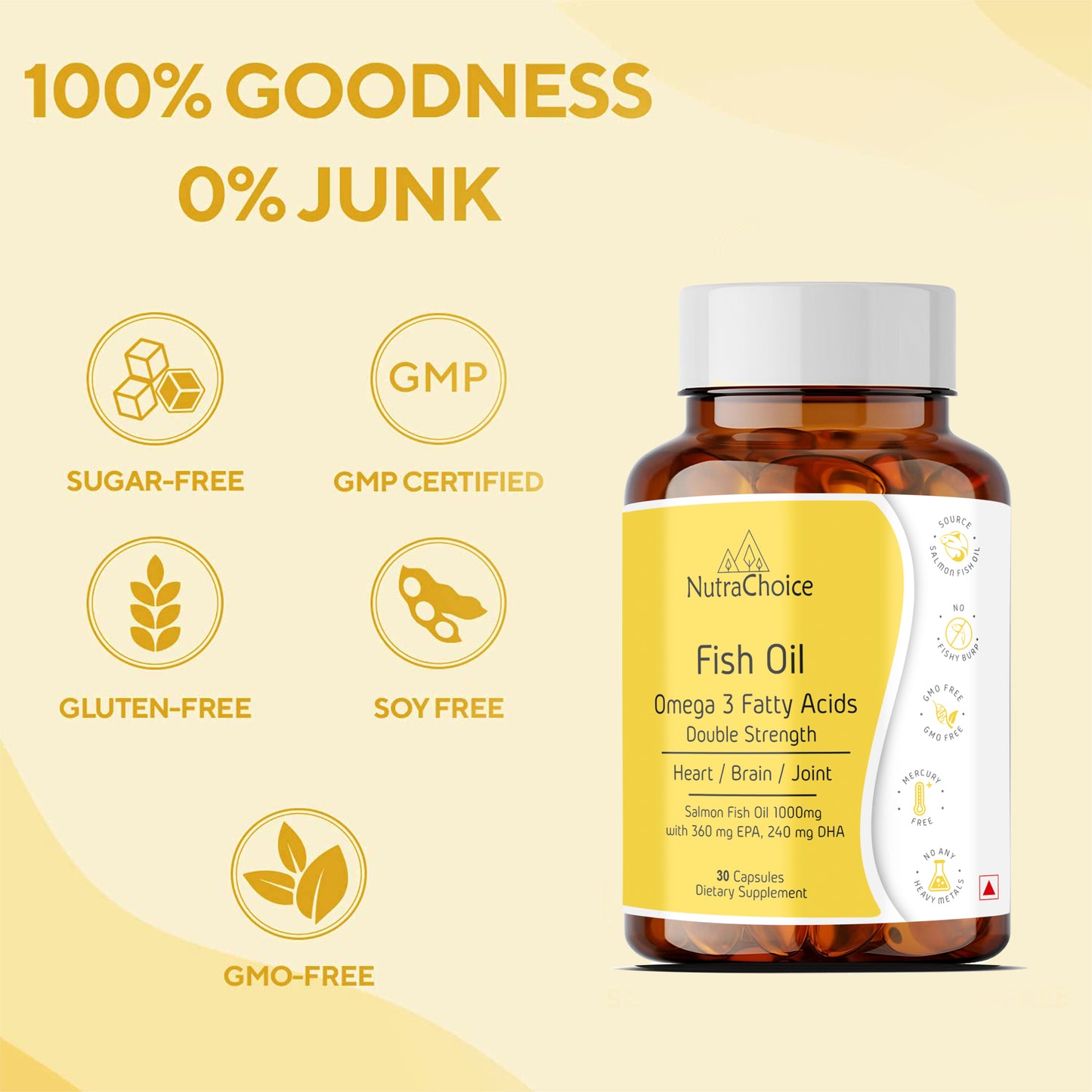 NutraChoice Multivitamin and Fish Oil Combo | Multivitamin Tablets with Probiotics & Prebiotics (30 Tablets) + Maximum Strength Omega 3 Fish Oil 1000mg Capsule 30 Count (360 Mg EPA & 240 Mg DHA)