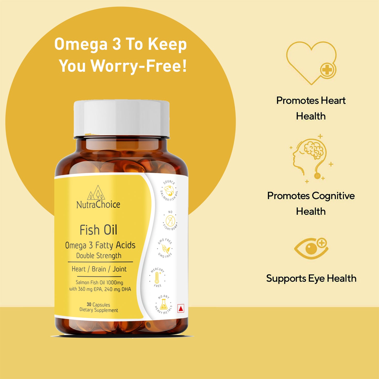 NutraChoice Multivitamin and Fish Oil Combo | Multivitamin Tablets with Probiotics & Prebiotics (30 Tablets) + Maximum Strength Omega 3 Fish Oil 1000mg Capsule 30 Count (360 Mg EPA & 240 Mg DHA)