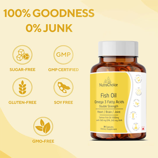 NutraChoice Multivitamin and Fish Oil Combo | Multivitamin Tablets with Probiotics & Prebiotics (30 Tablets) + Maximum Strength Omega 3 Fish Oil 1000mg Capsule 30 Count (360 Mg EPA & 240 Mg DHA)